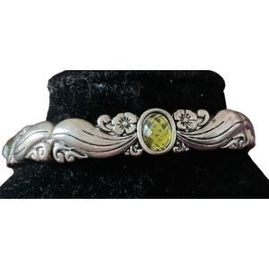 Silver Filigree Bracelet with Citrine-Look-Stones NWOT